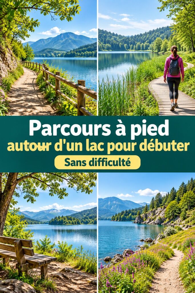 Randonnée paisible près d'un lac avec des paysages naturels