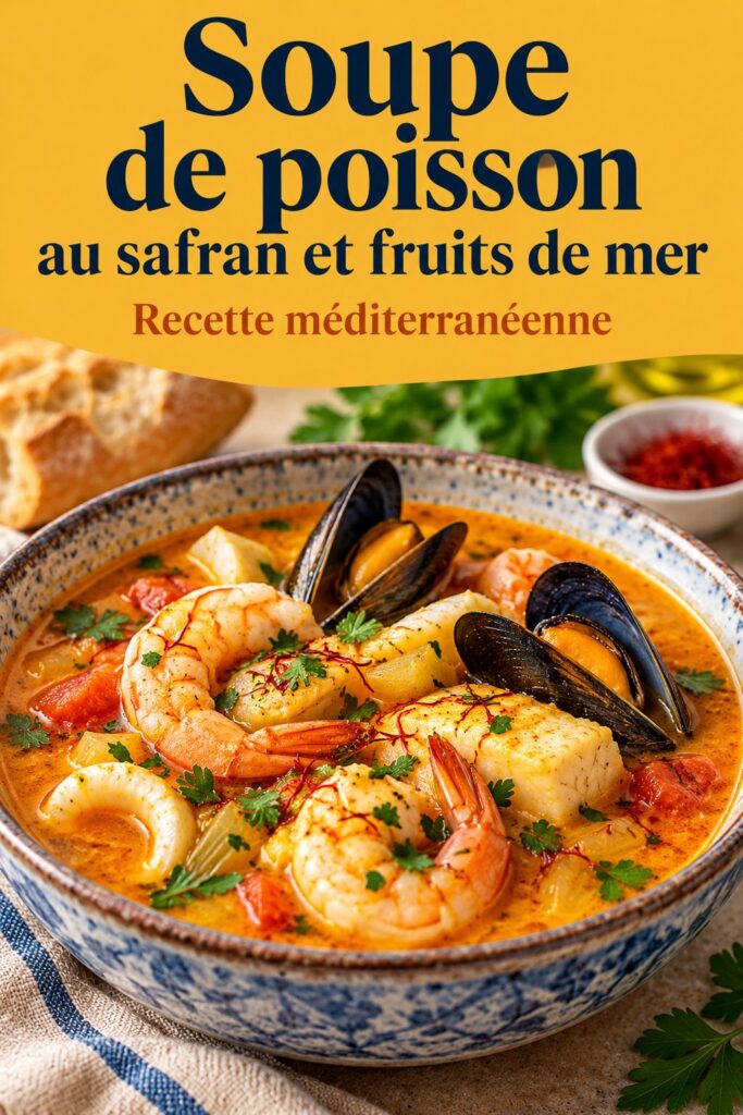 Soupe de poisson au safran et fruits de mer
